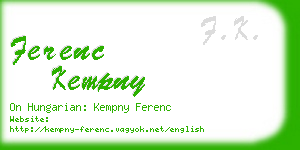 ferenc kempny business card